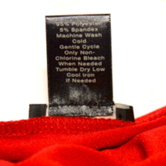 Ann Taylor Petite Red Crossover 3/4 Sleeve Cinched Side Top - Picture 5 of 5